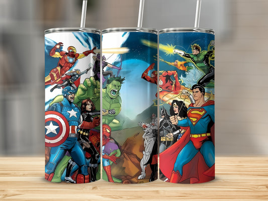 Marvel vs DC Superhero Stainless Steel Tumbler Cups