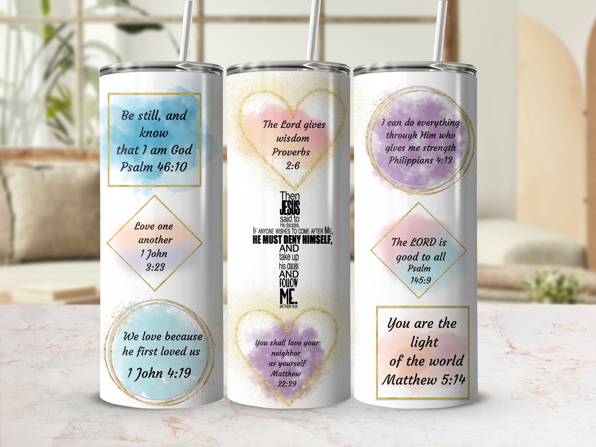 Inspirational Bible Verses Stainless Steel Tumbler
