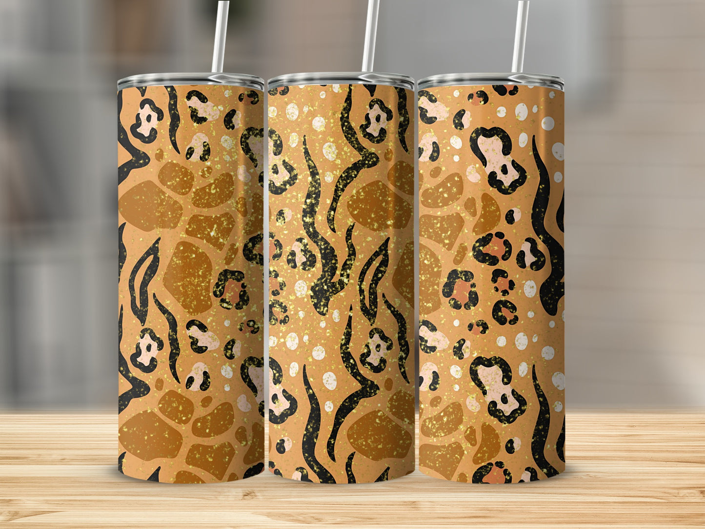Glitter Leopard Print Tall Skinny Tumbler product
