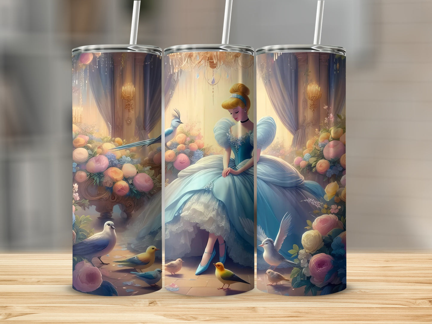 Princess Inspired Garden Scene Insulated Tumbler Cup