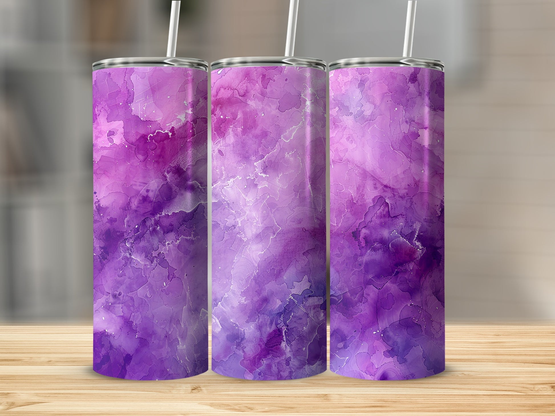 Purple Abstract Watercolor Design Tumbler  Product