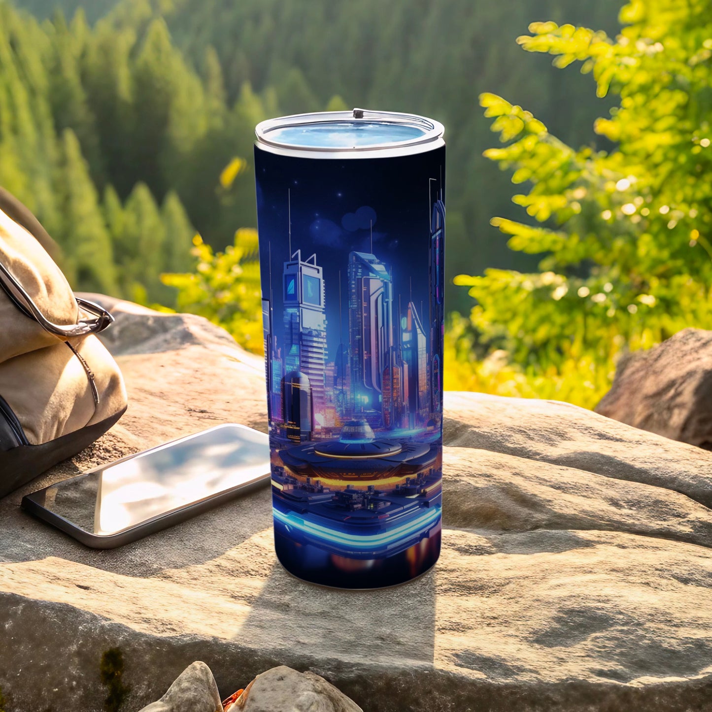 Futuristic Cityscape Design Insulated Tumbler Product