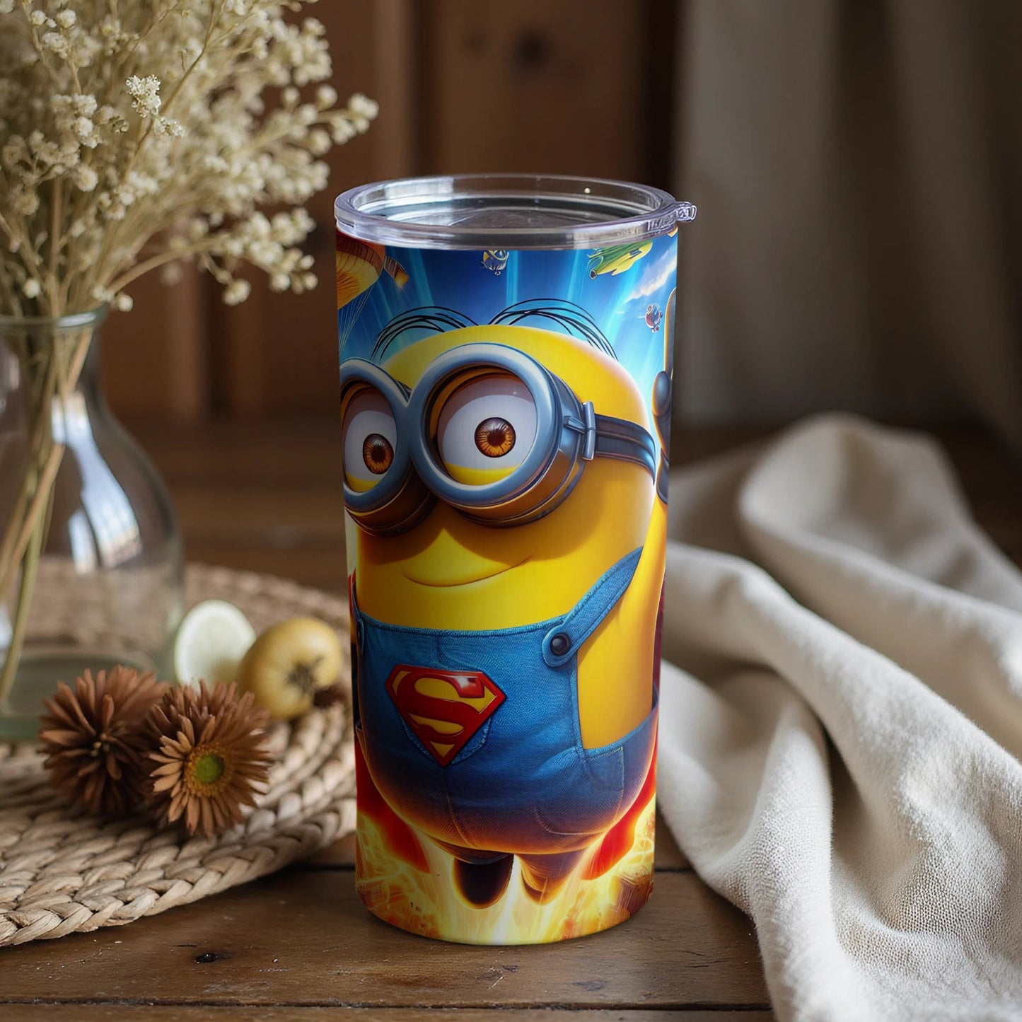 Funny Superhero Minion Tumbler Cup for Kids and Adults