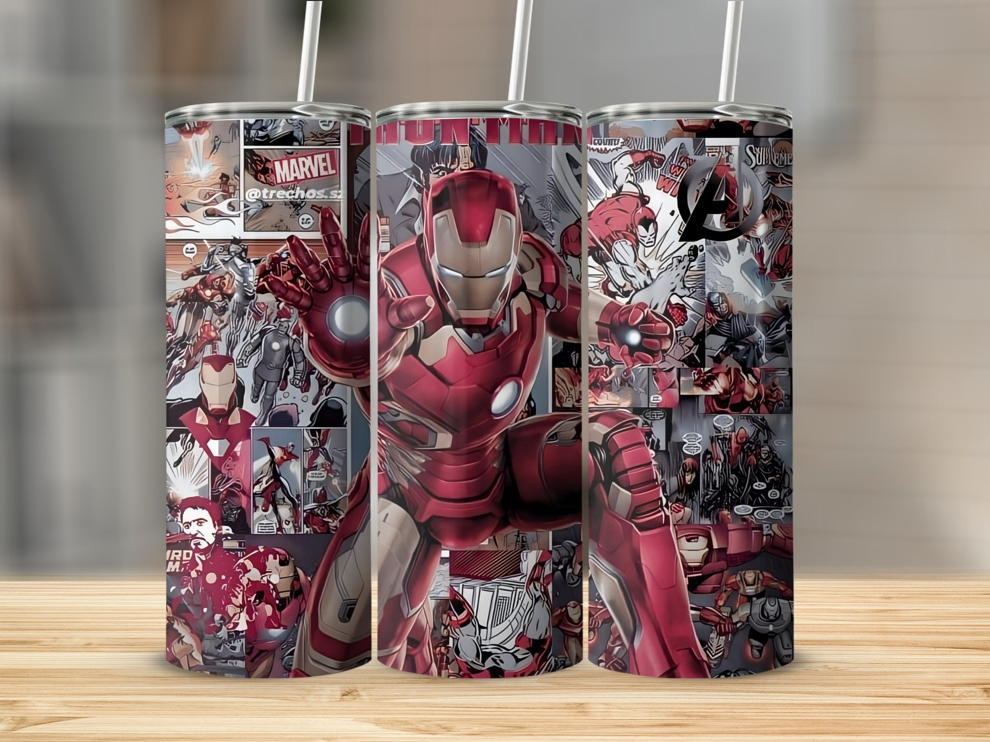 Marvel Avengers Iron Man Comic Design Tumbler Cup