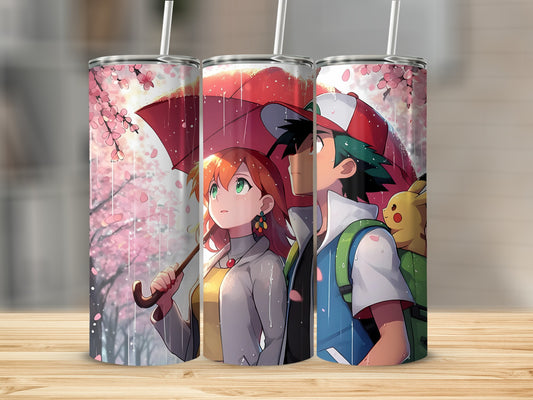Anime Couple with Umbrella Design Tumbler Product