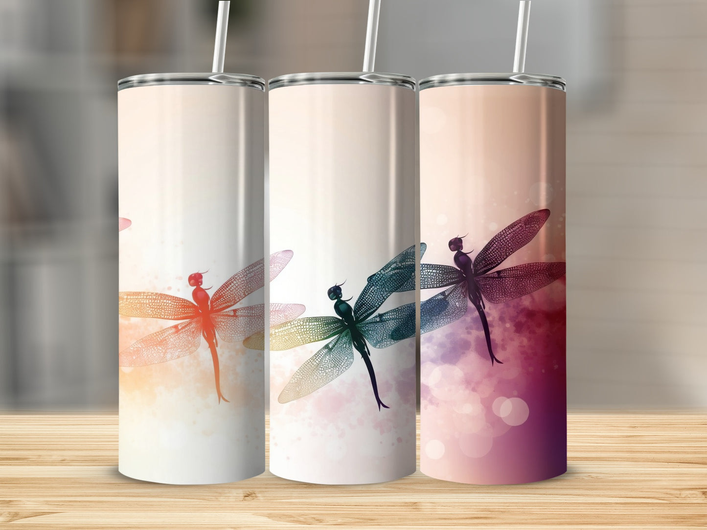 Dragonfly Art Design Tumblers Unique Beverage Container