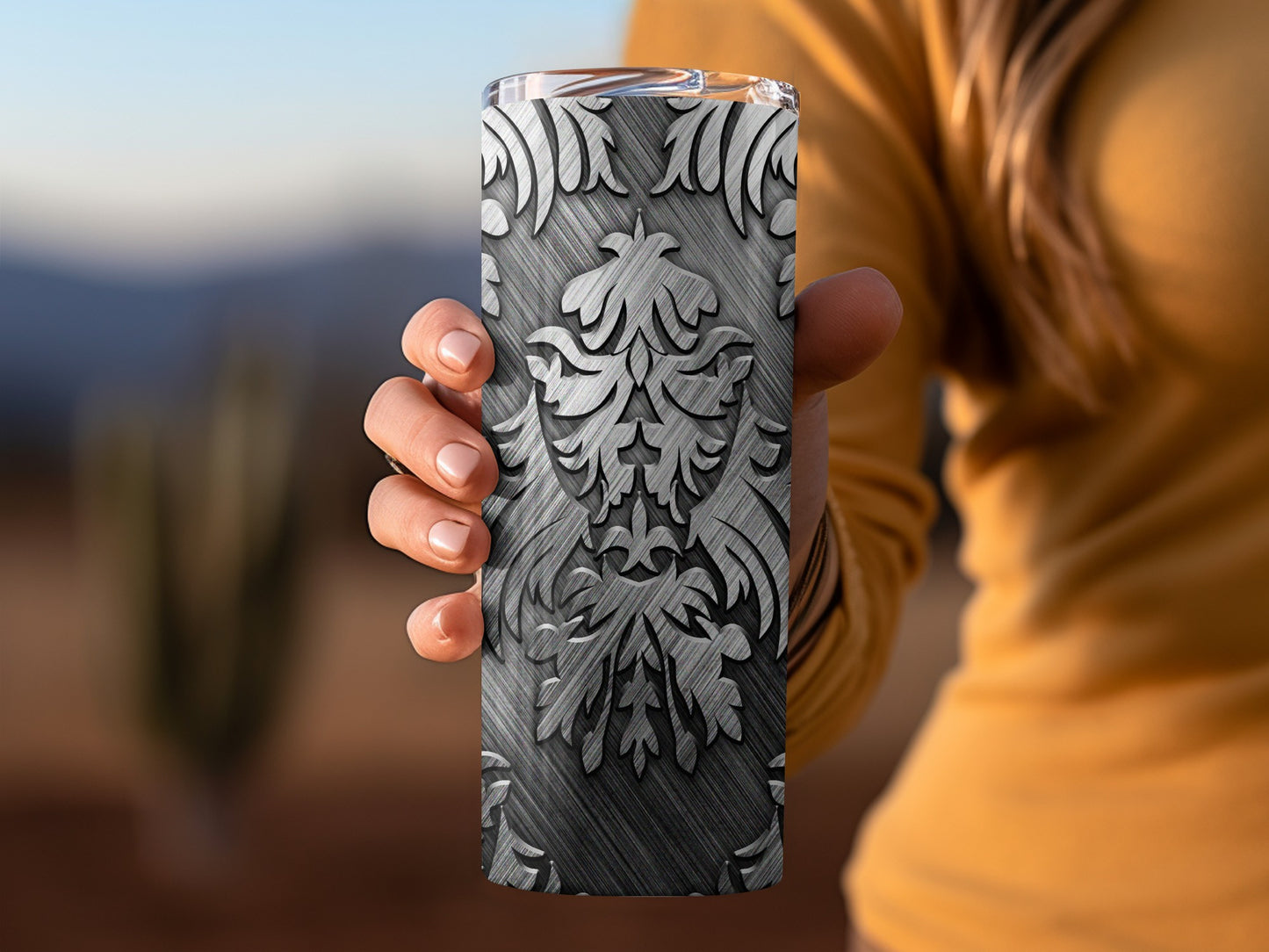 Silver Leaves Decorations Pattern Style Unique Tumblers