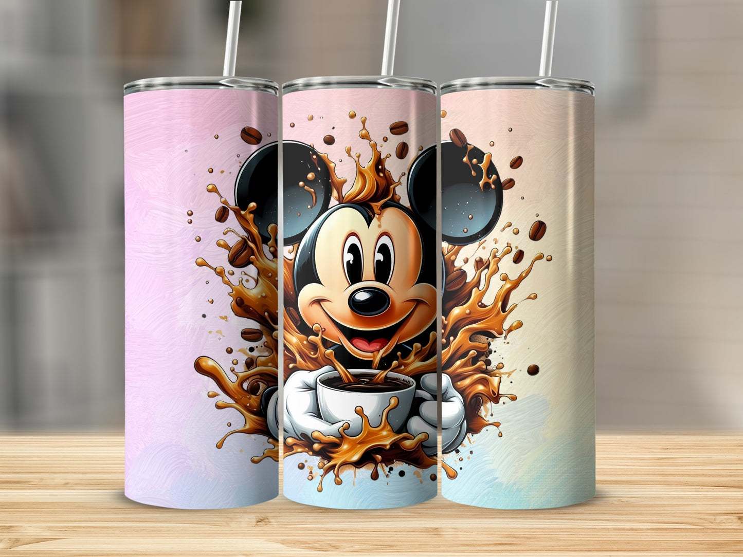Cute Cartoon Coffee Splash Design Tumbler