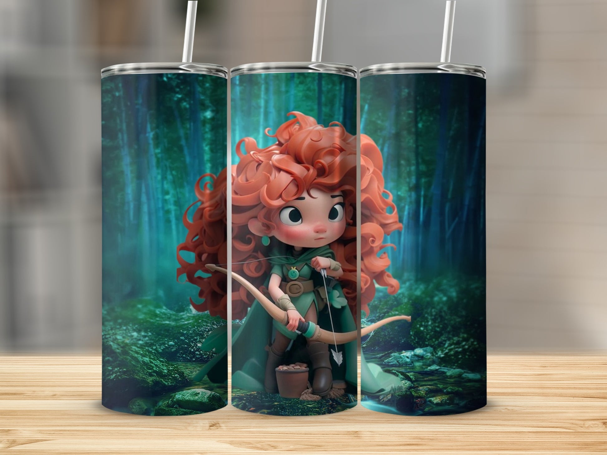Celtic-Inspired Redhead Forest Warrior Design Tumbler