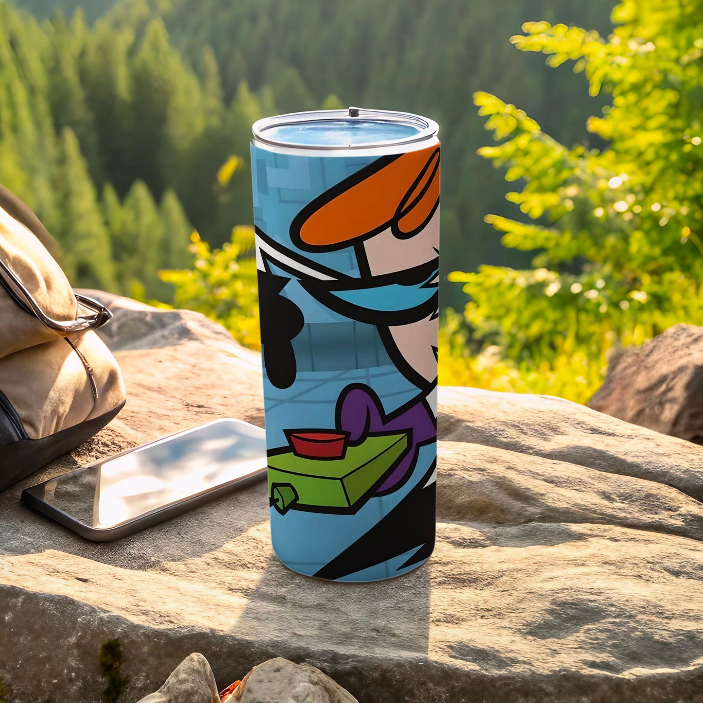 Vibrant Cartoon Character Design Travel Tumbler