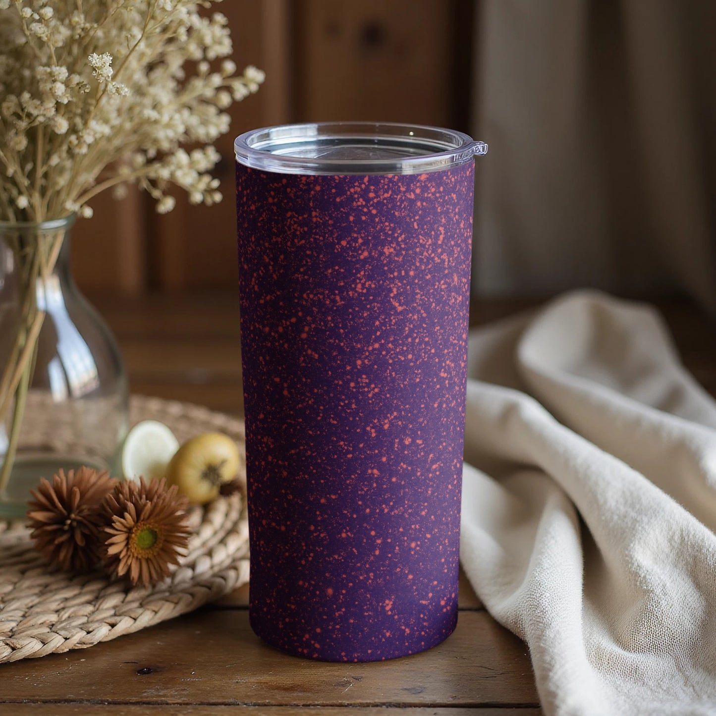 Speckled Purple Insulated Tumbler for Cold Beverages