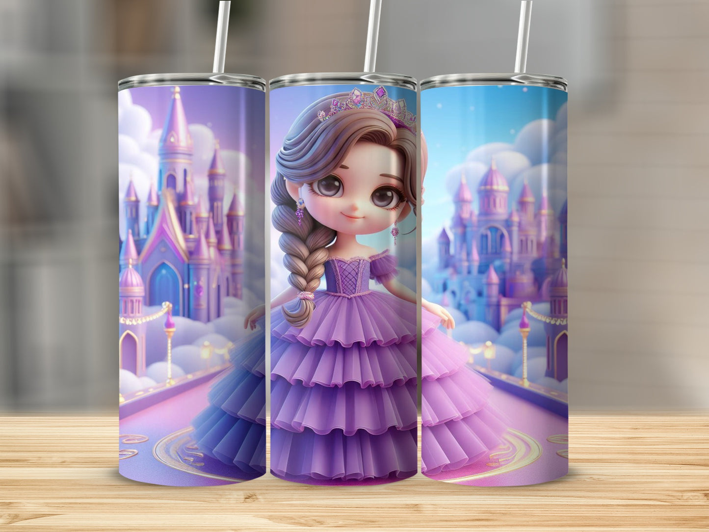 Princess in Purple Dress and Castle Tumbler Product