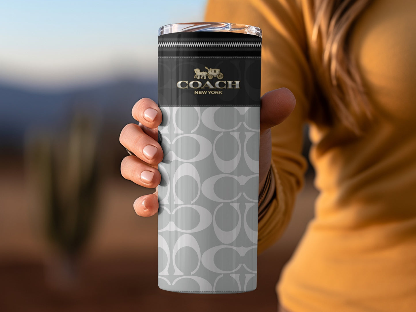 Luxury Coach New York Branded Travel Mug