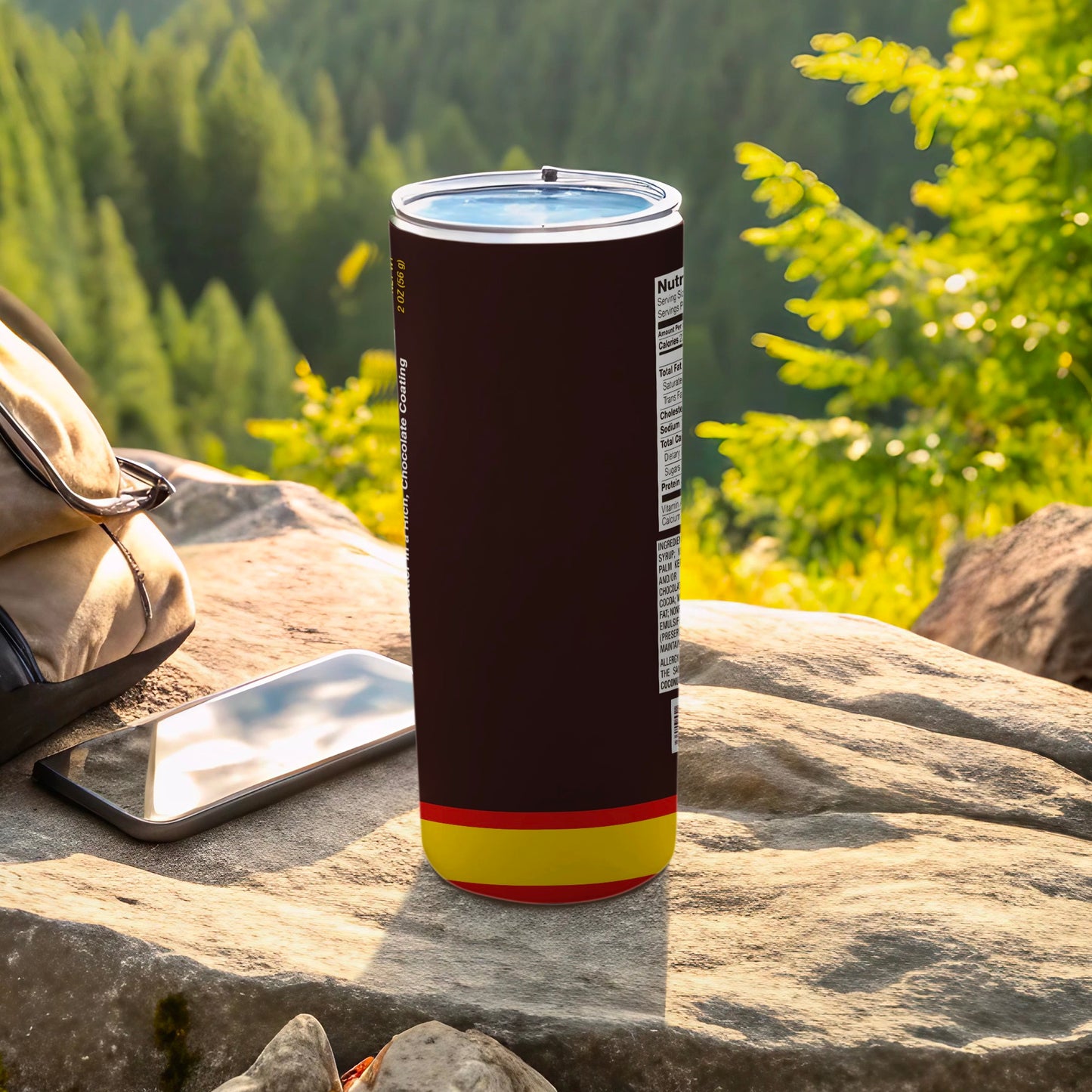 Tall Brown Container Chocolate Coating Red Yellow Base product type