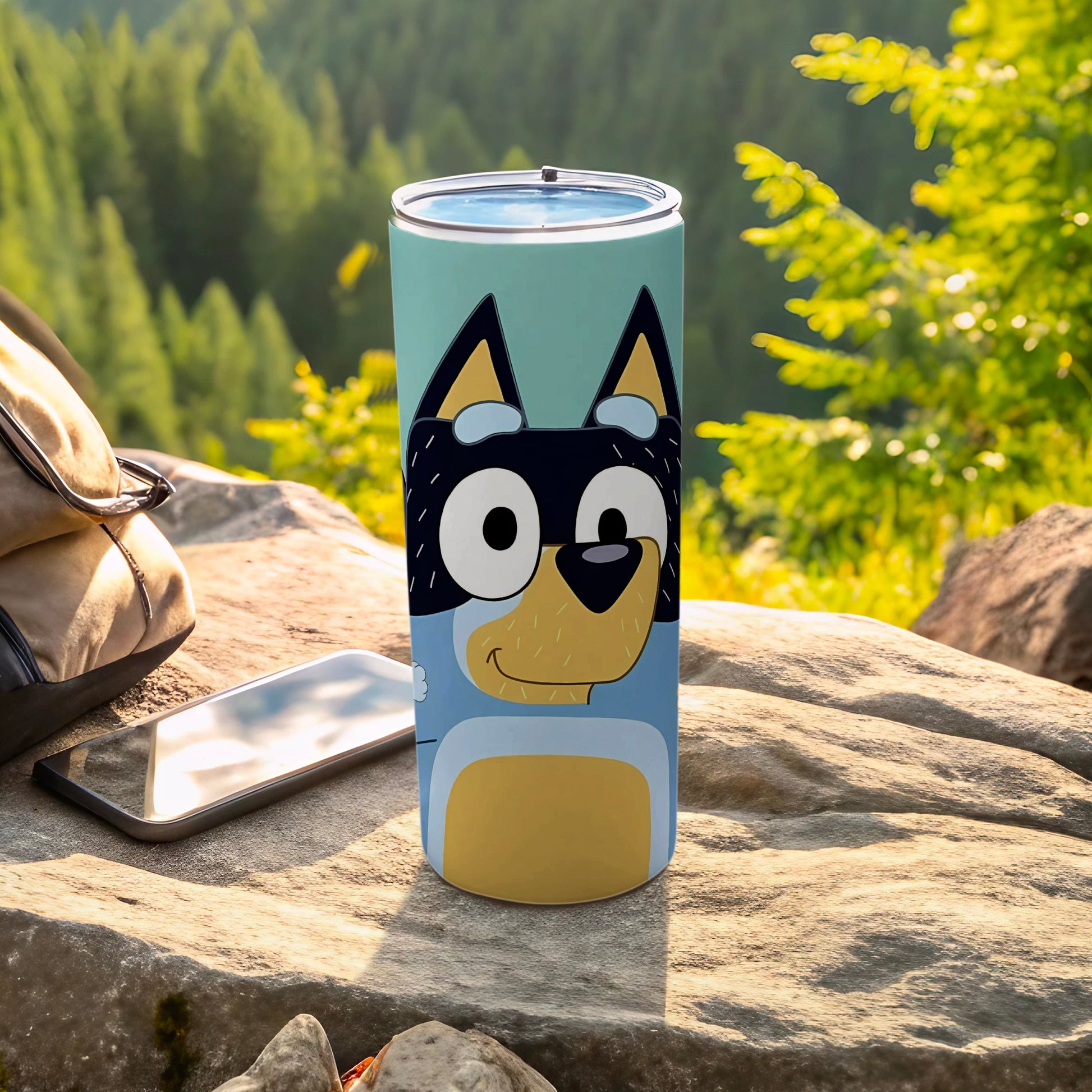 Adorable Dog Character Illustrated Tall Tumbler Cup