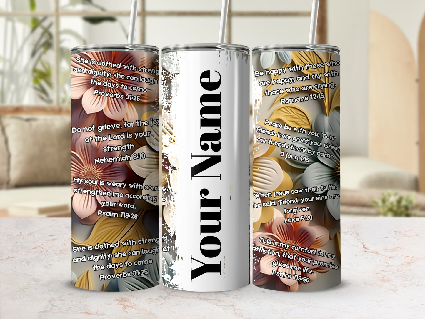Inspirational Bible Verses Custom Name Tumbler Product