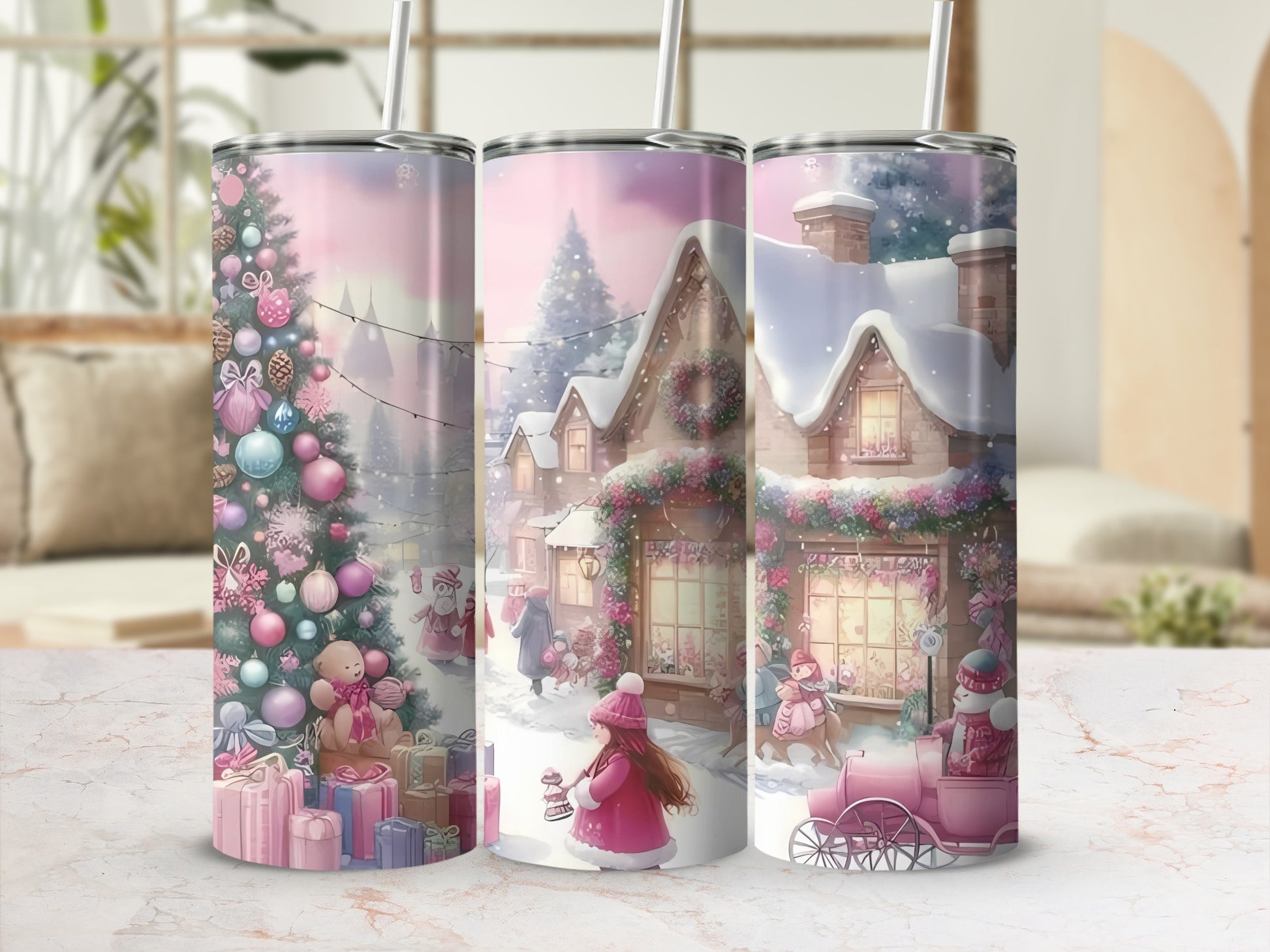 Festive Winter Wonderland Themed Tumblers