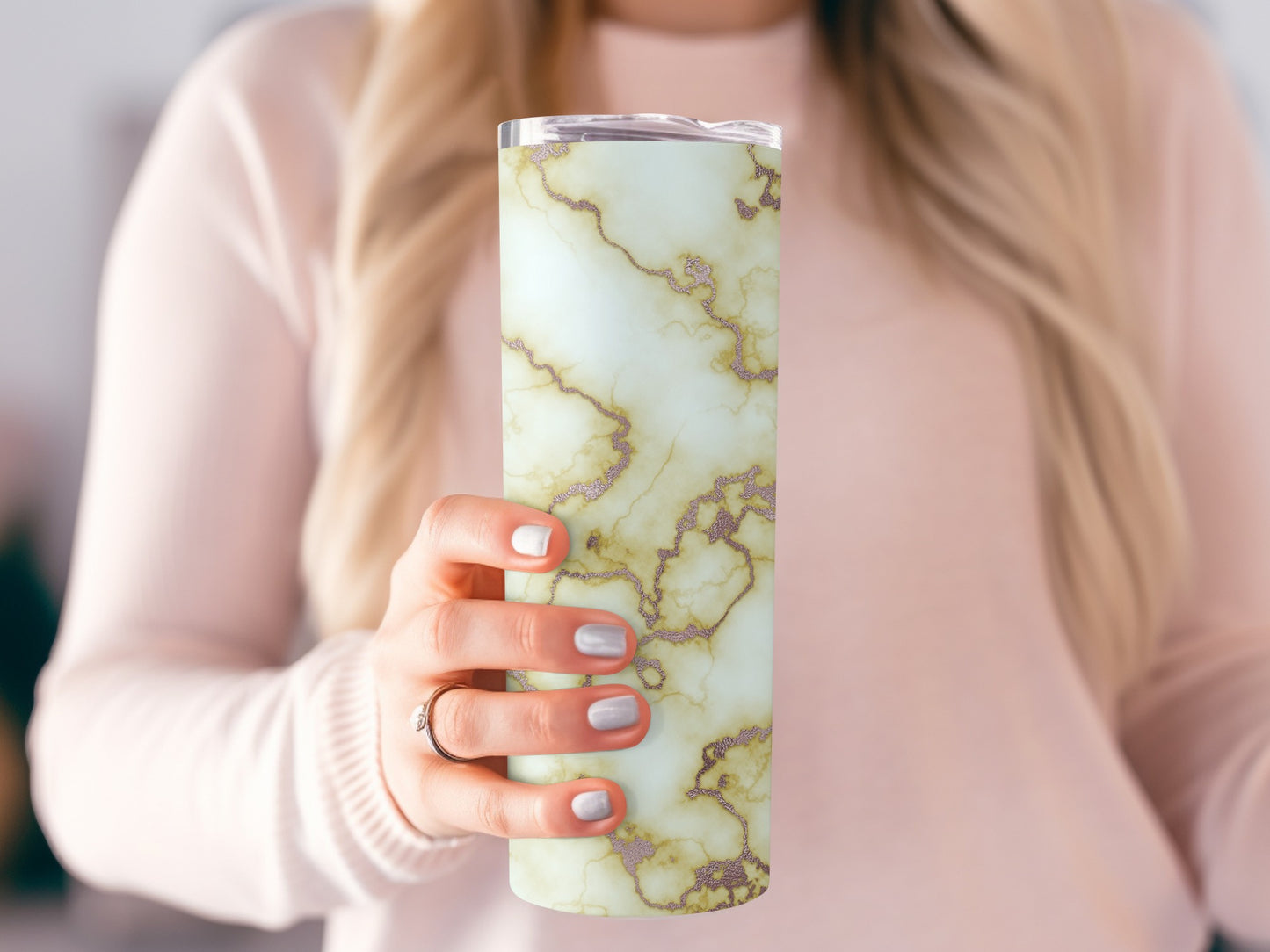 Luxurious Marble Gold Veins Elegant Design For Tumblers