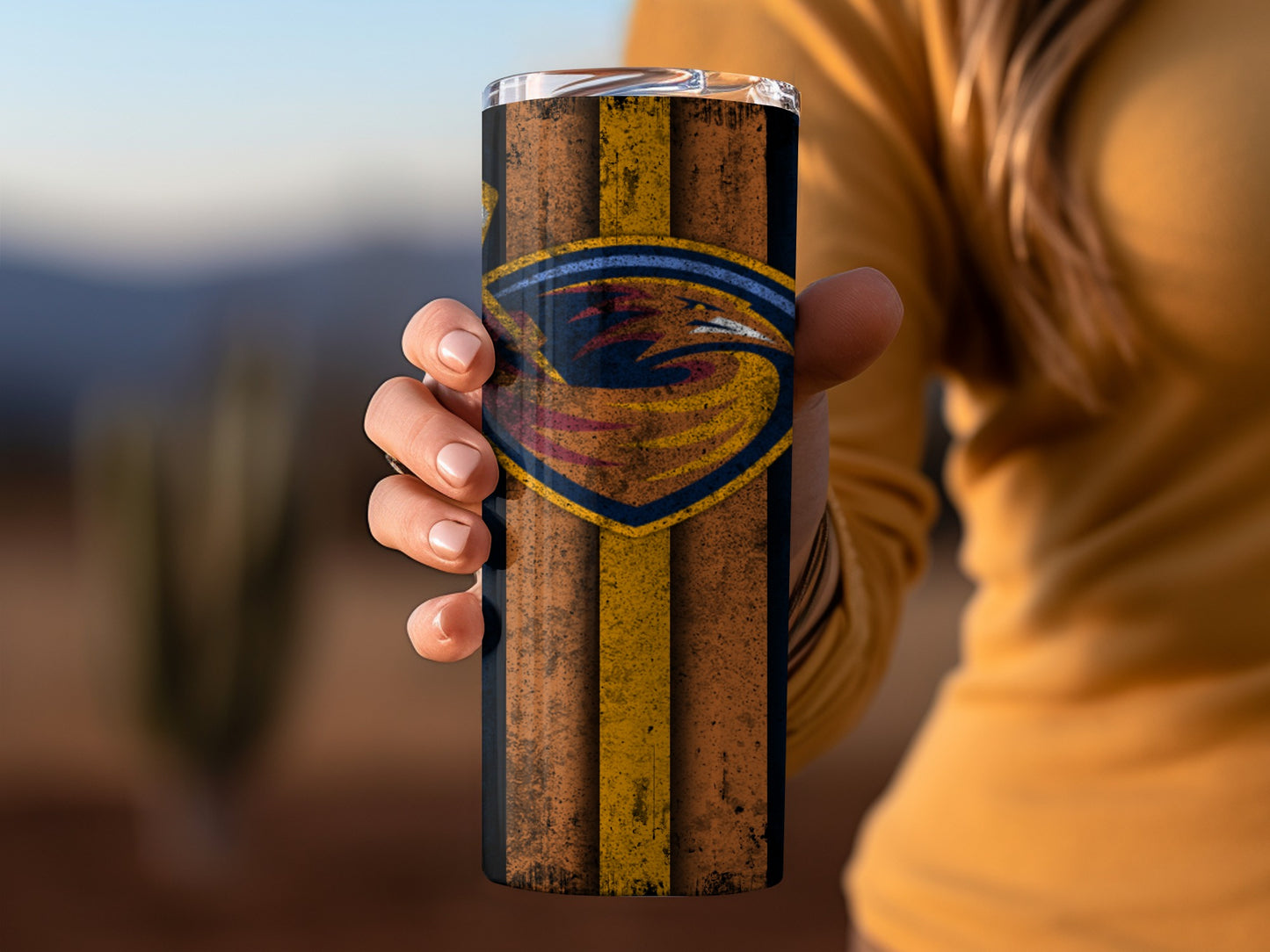 Vintage Sports Emblem Tumbler Rustic Design Drinkware