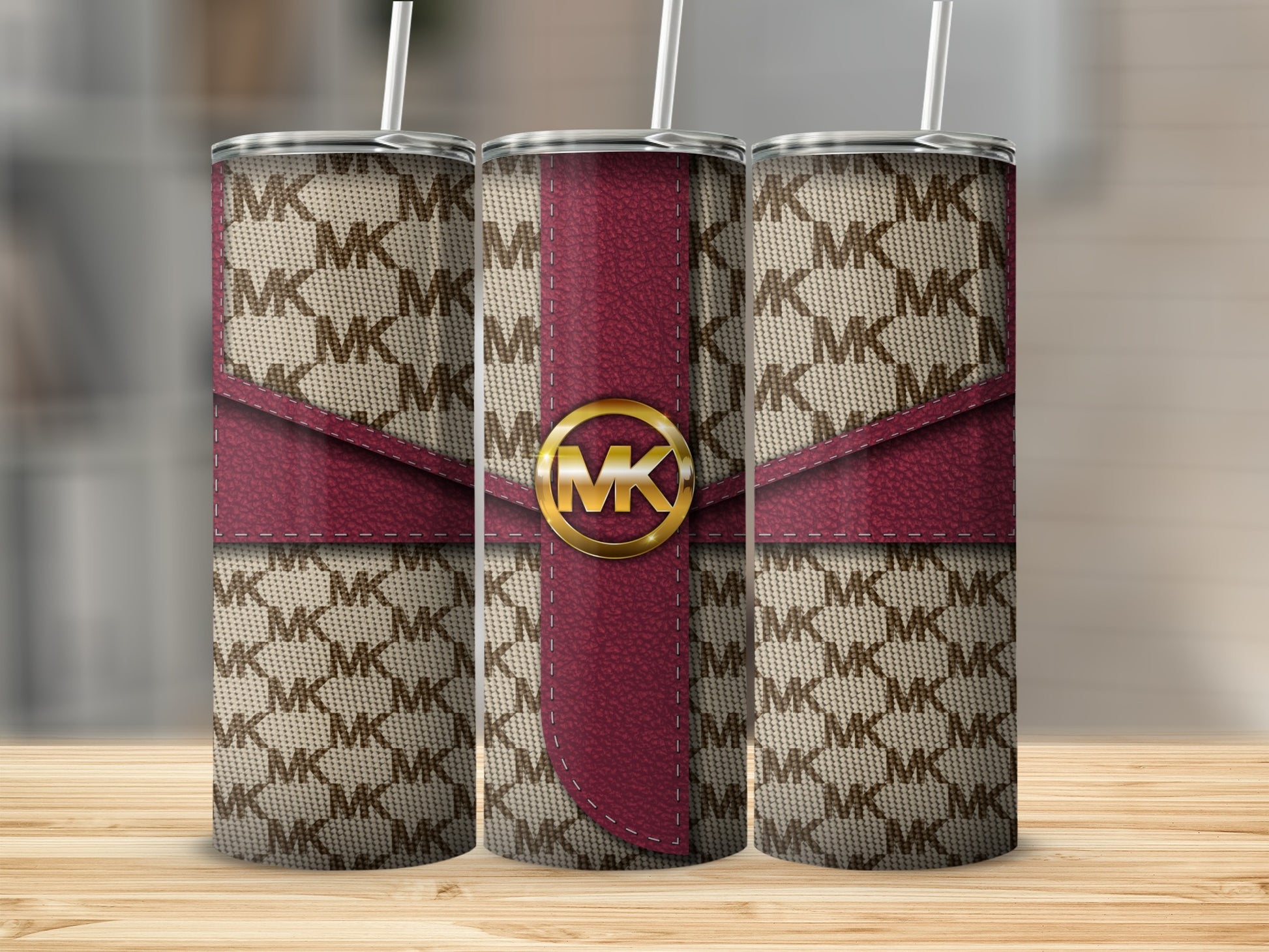 MK Branded Pattern and Red Accent Tumbler product