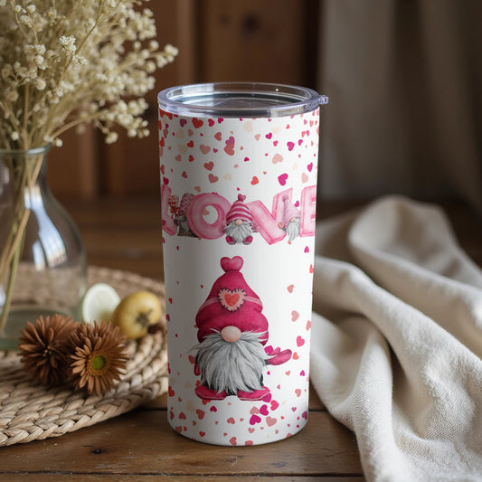 Cute Love Gnome Hearts Theme Tumbler for All Occasions