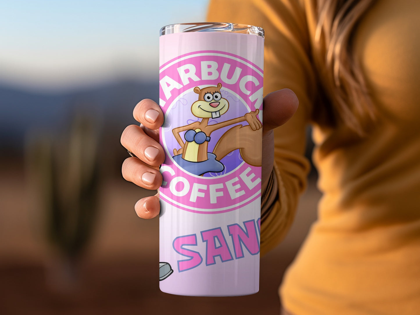 Beach Scene Sandy Character Coffee Tumbler for Kids