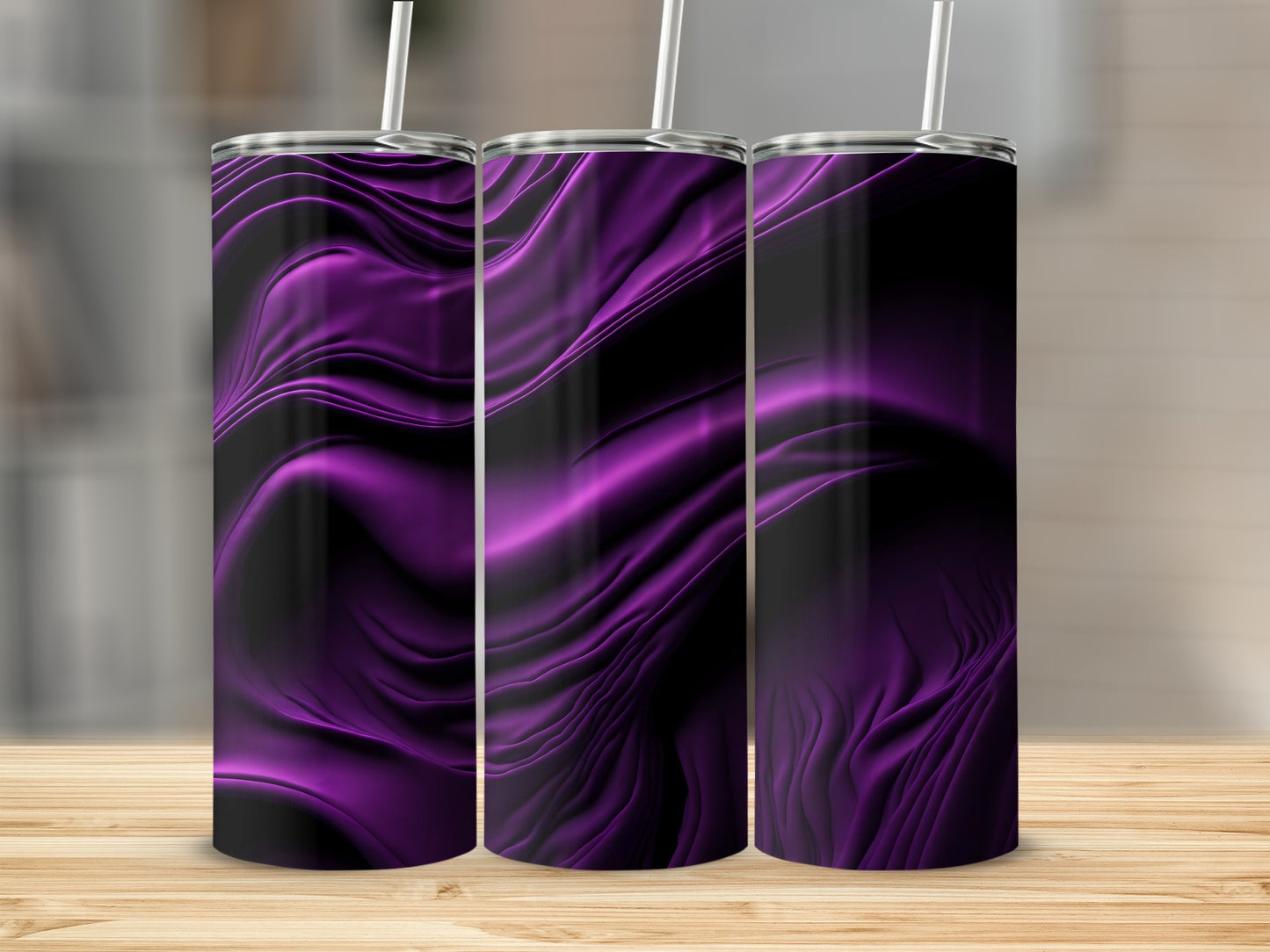 Dark purple flowing abstract tumbler product type