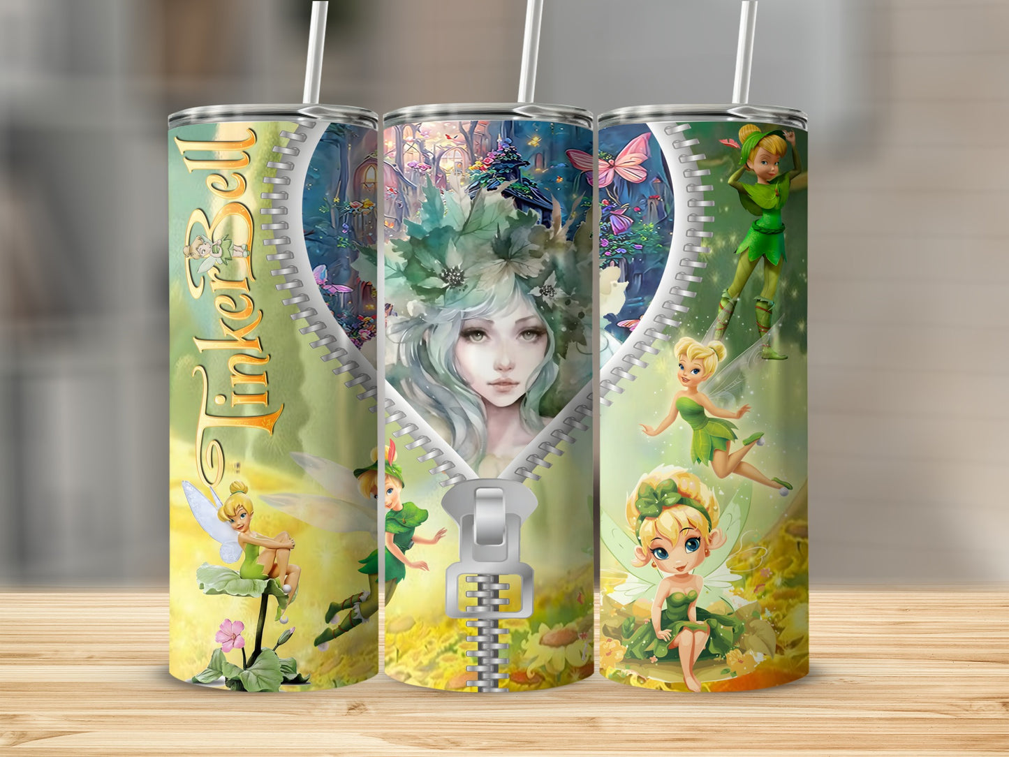 Tinker Bell Theme Art Stainless Steel Tumbler Cup