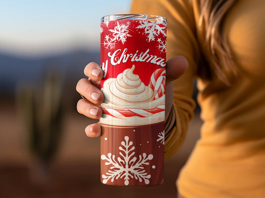 Christmas Theme Snowflakes and Candy Canes Tumbler