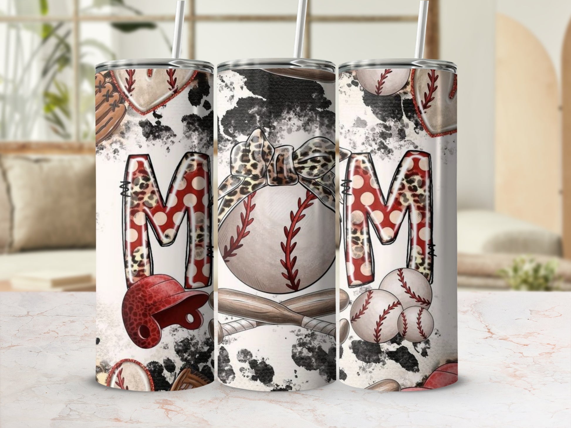Baseball Mom Tall Tumbler Vintage Sports Design