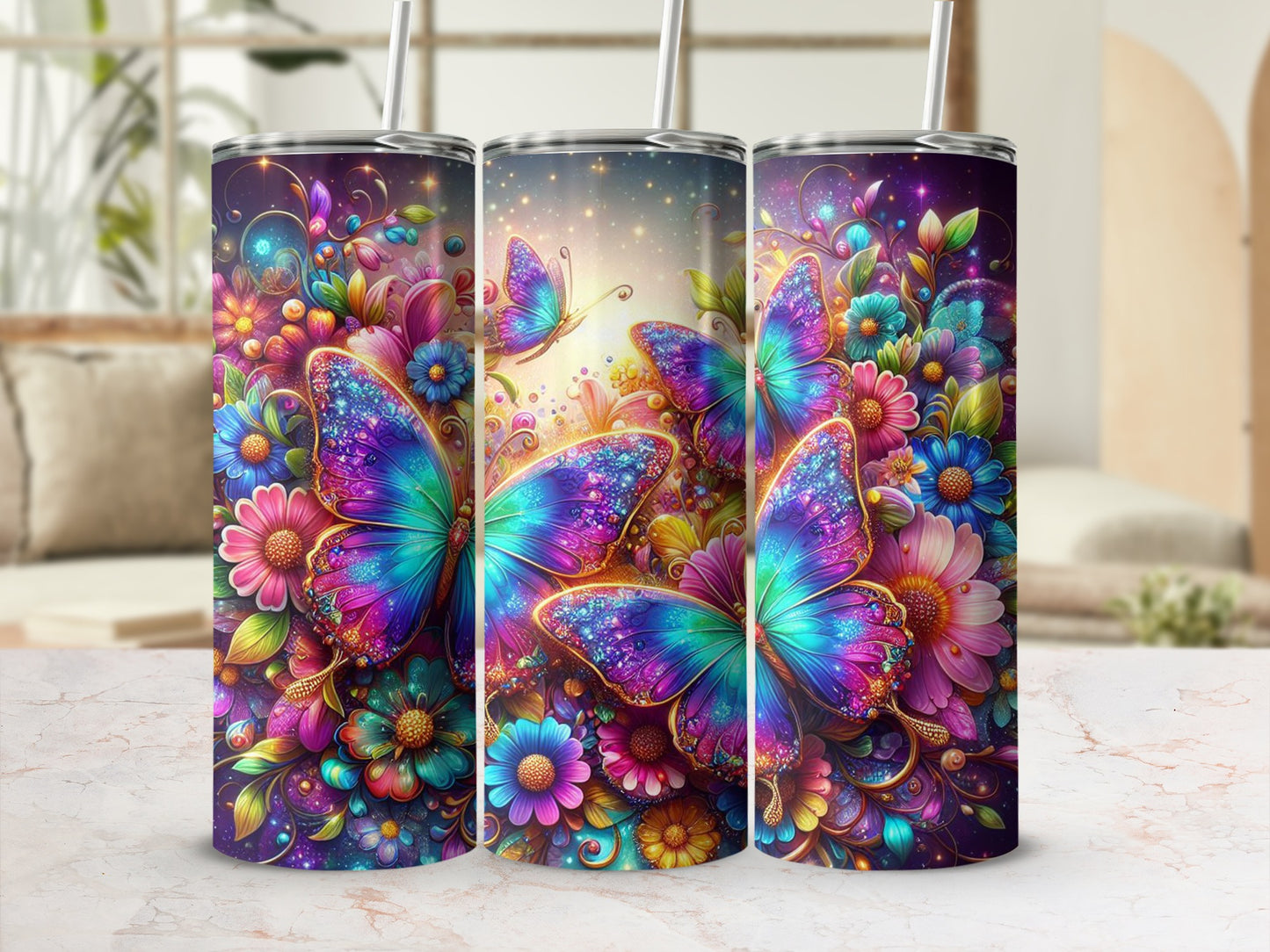 Vibrant Fantasy Butterfly Floral Glowing Design product type