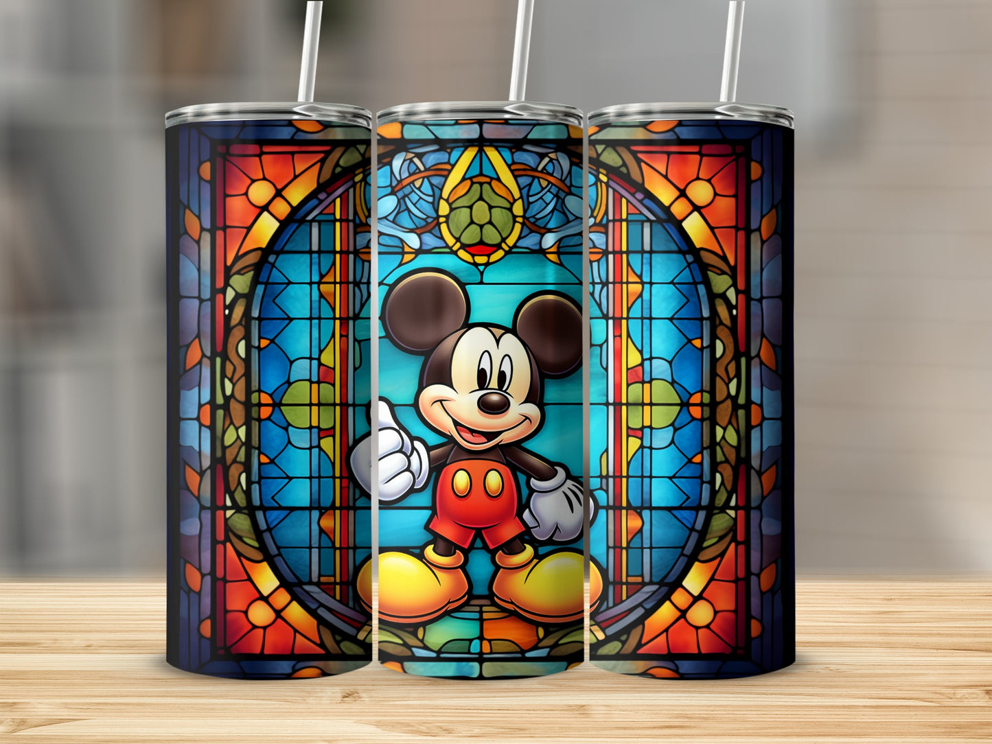 Stained Glass Style Mickey Mouse Tumbler Product