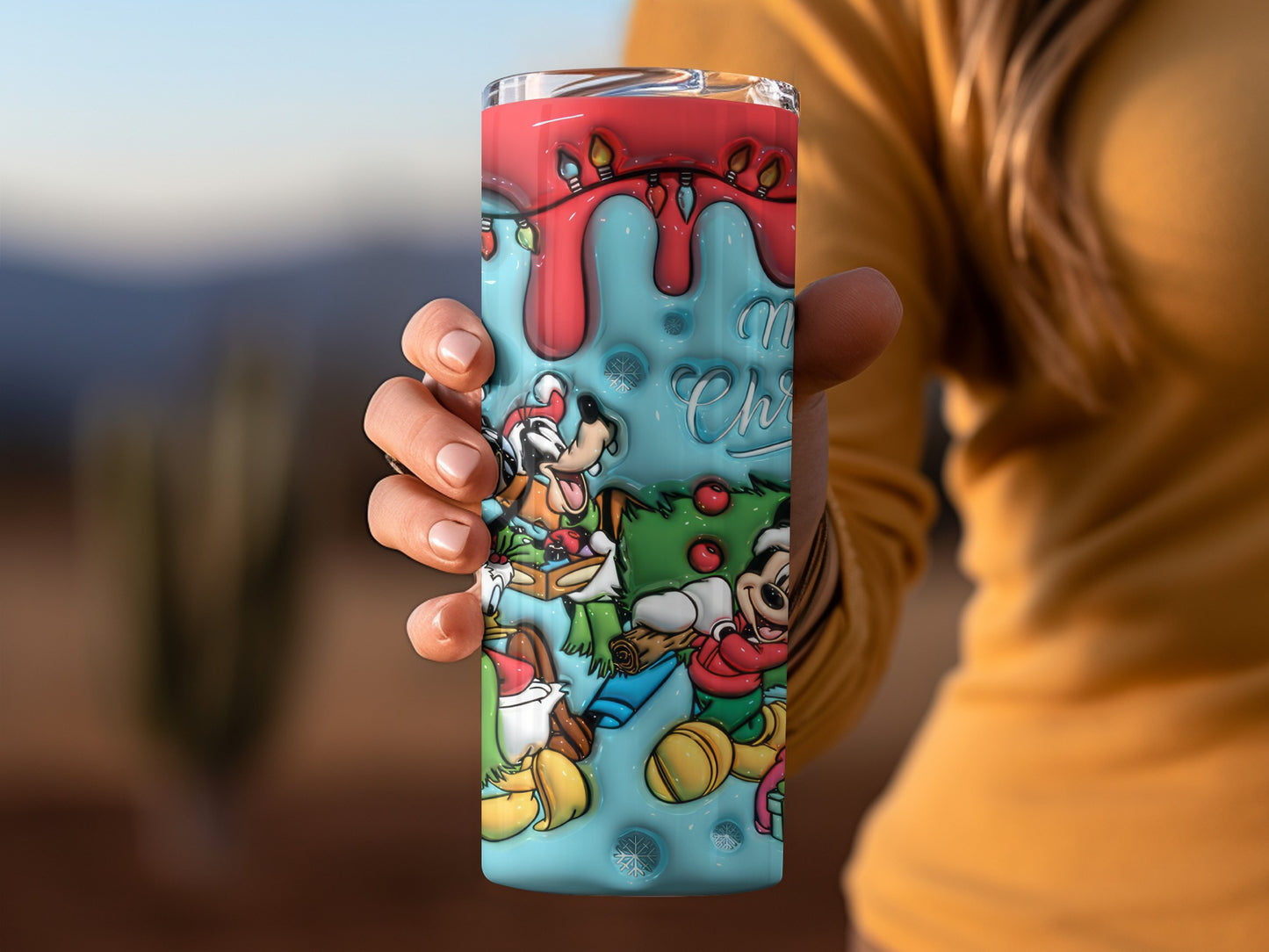 Merry Christmas Disney Characters Tumbler 20oz