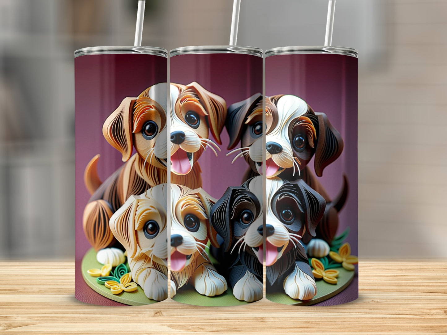 Adorable Cartoon Puppy Dog Design Insulated Tumbler