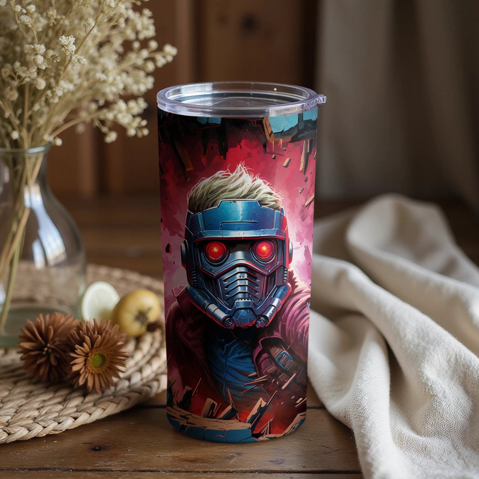 Colorful futuristic character printed tumbler