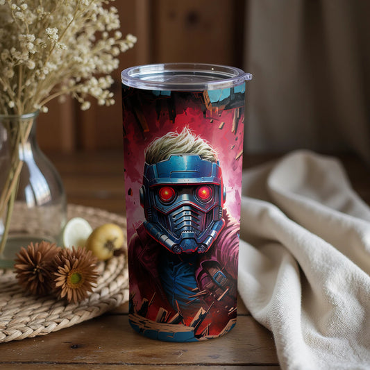 Colorful futuristic character printed tumbler