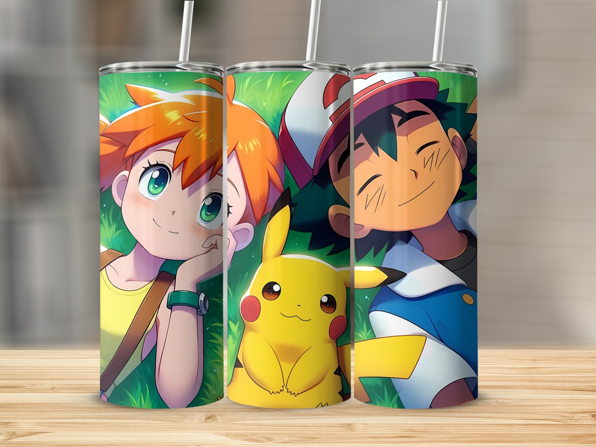 Anime Character Print Tumbler Cup with Straw Accessory