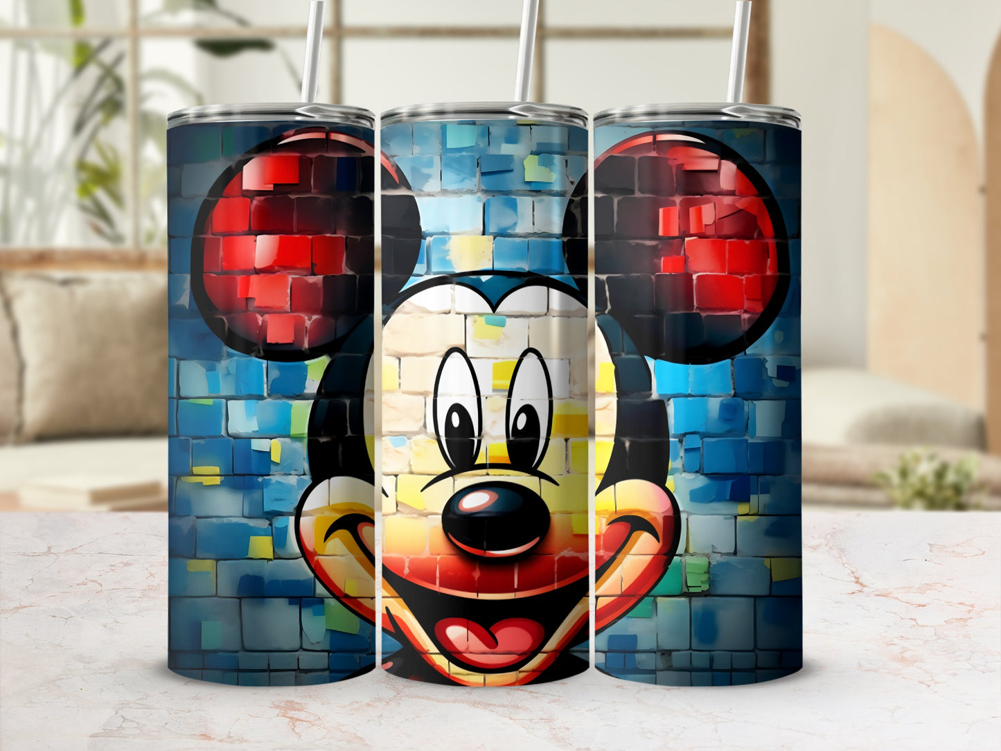 Colorful Ceramic Graphic Tumbler with Large Cartoon Character