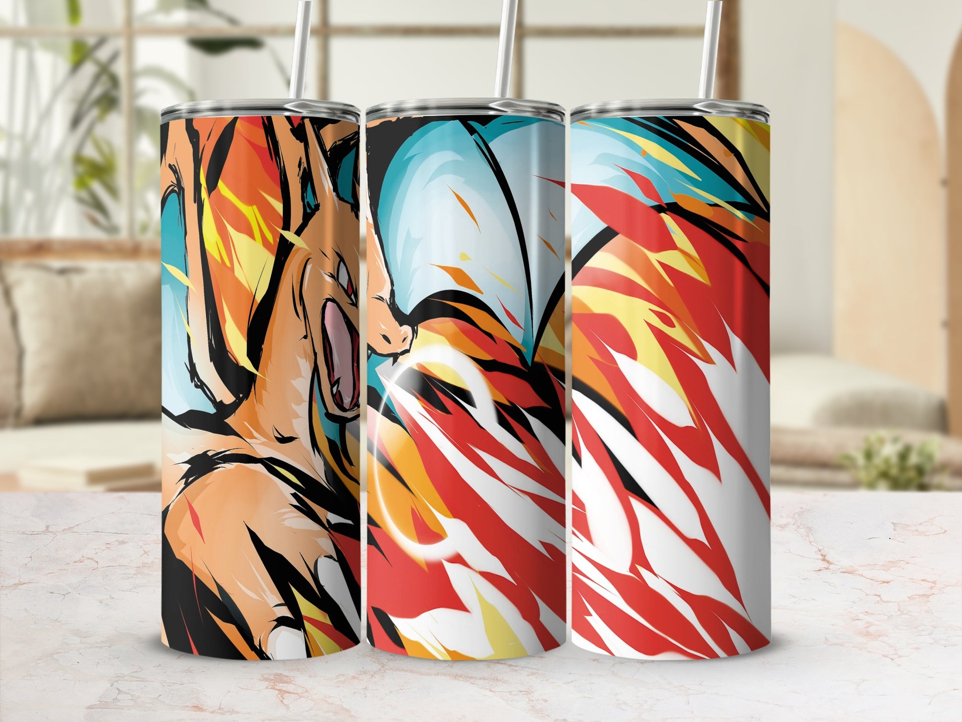 Colorful and Vibrant Anime Inspired Tumbler Cups