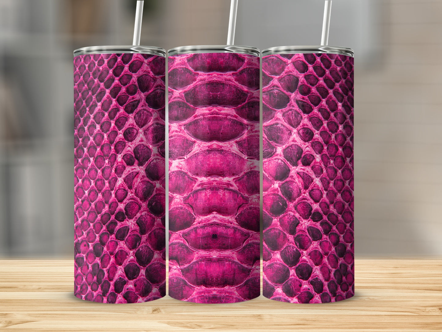 Pink Reptile Snakeskin Pattern Image Design Tumblers