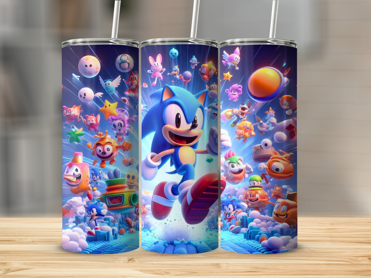 Colorful Cartoon Characters Themed Tumbler