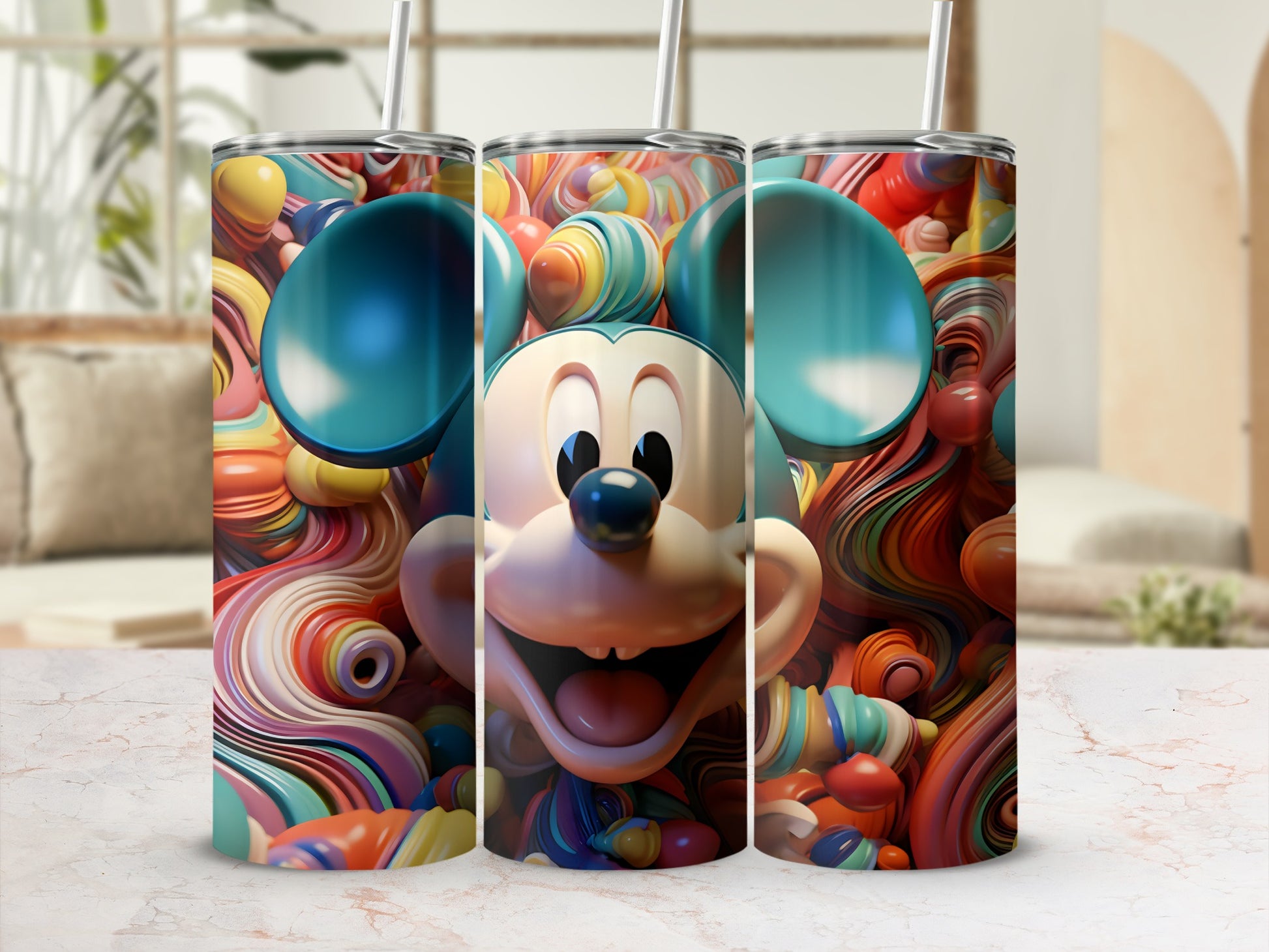 Colorful 3D Character Design for Tumblers