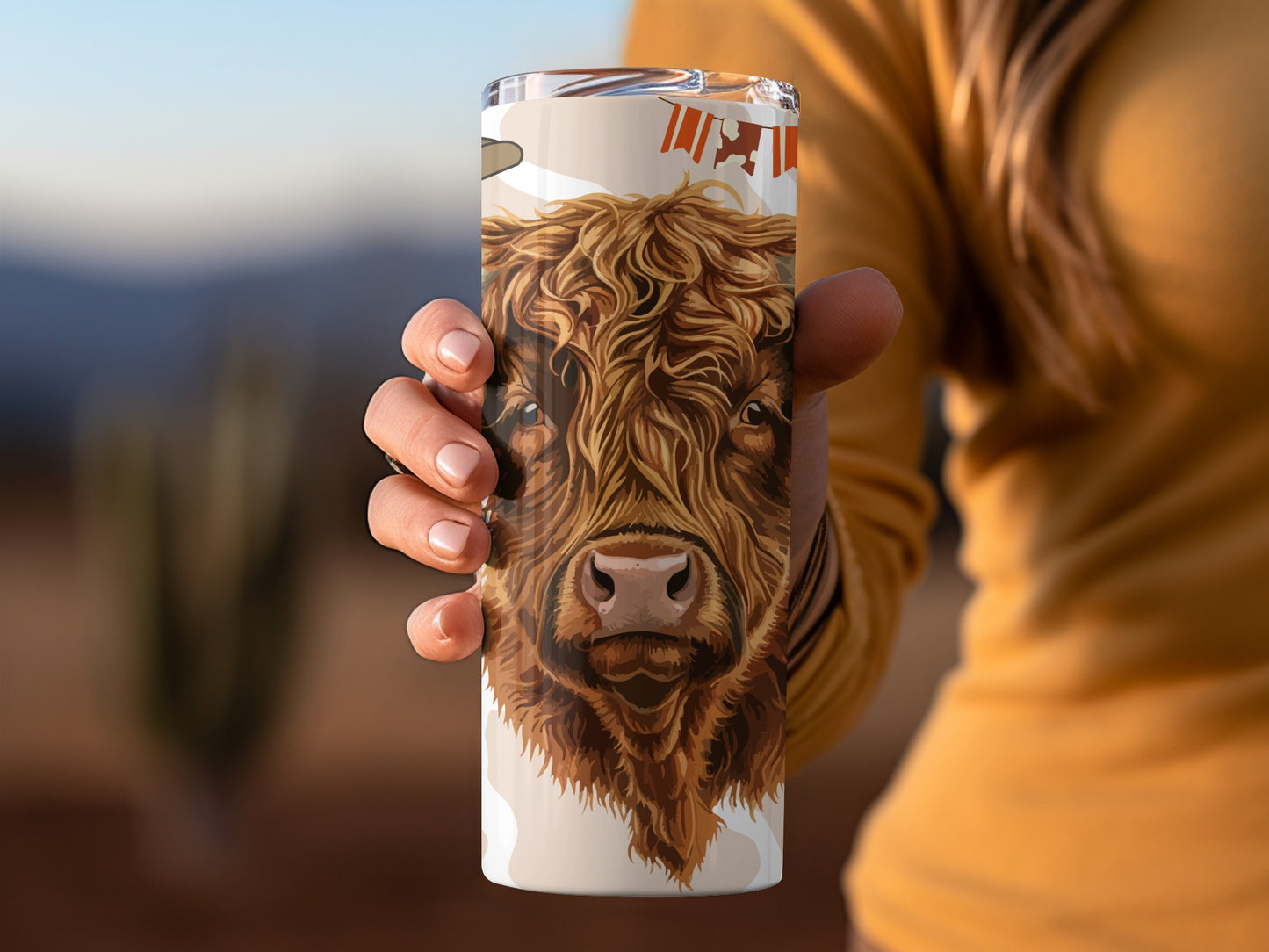 Highland Cow Art Insulated Travel Tumbler Cup