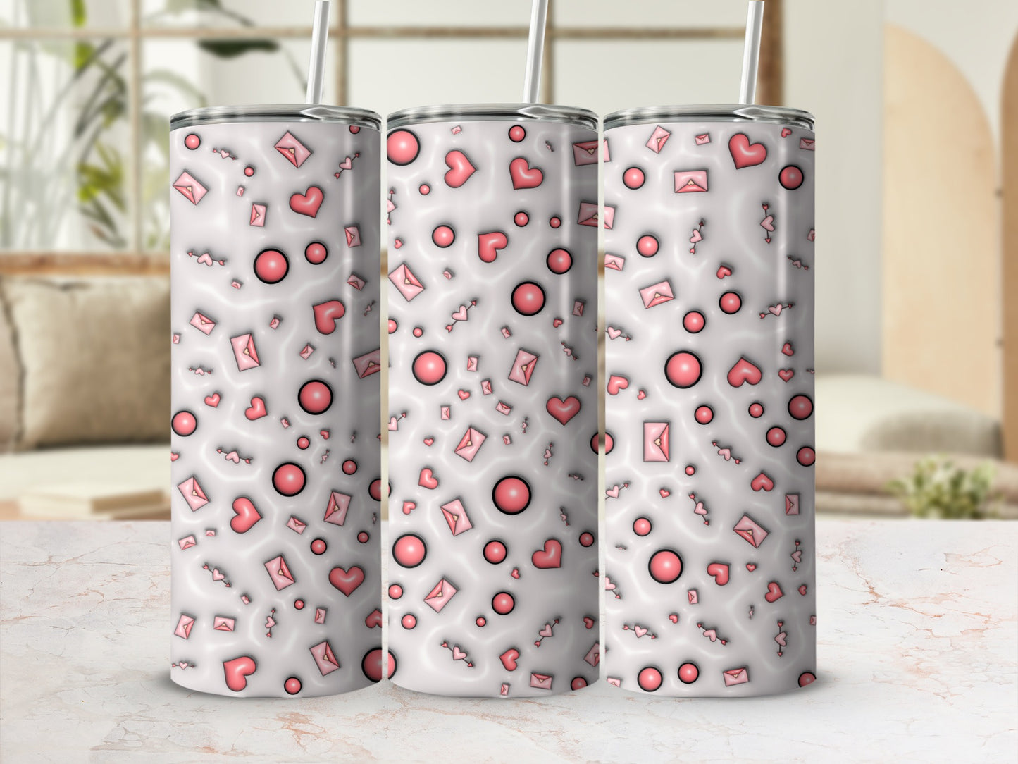 Adorable Heart and Letter Design Tumbler Product