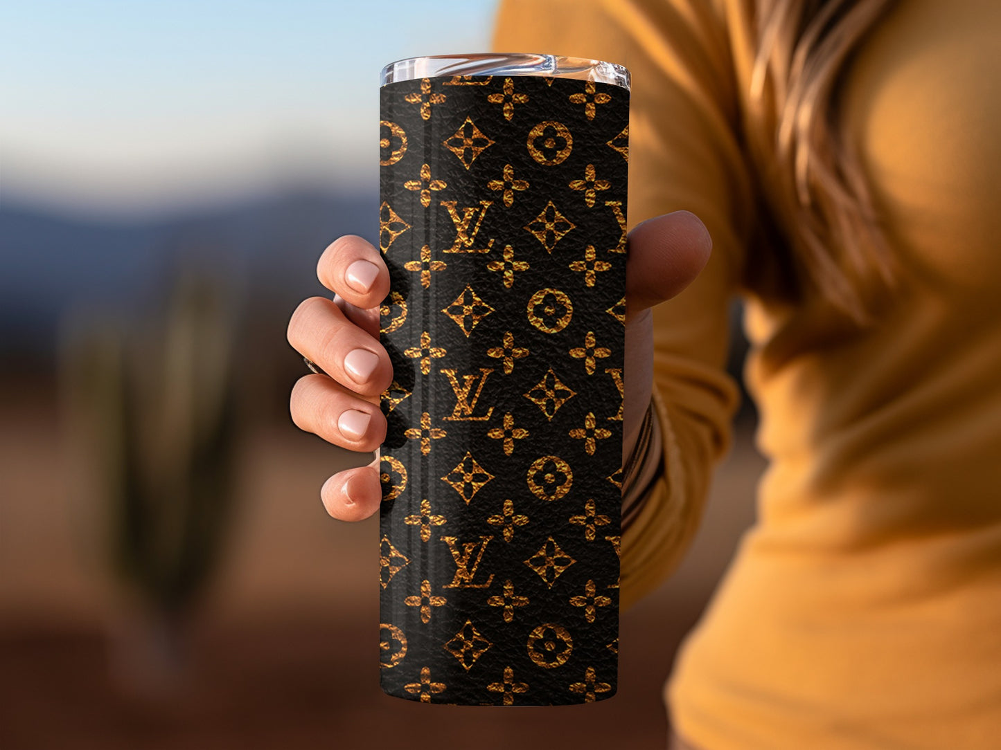 Luxury Monogram Design Insulated Tumbler Flask