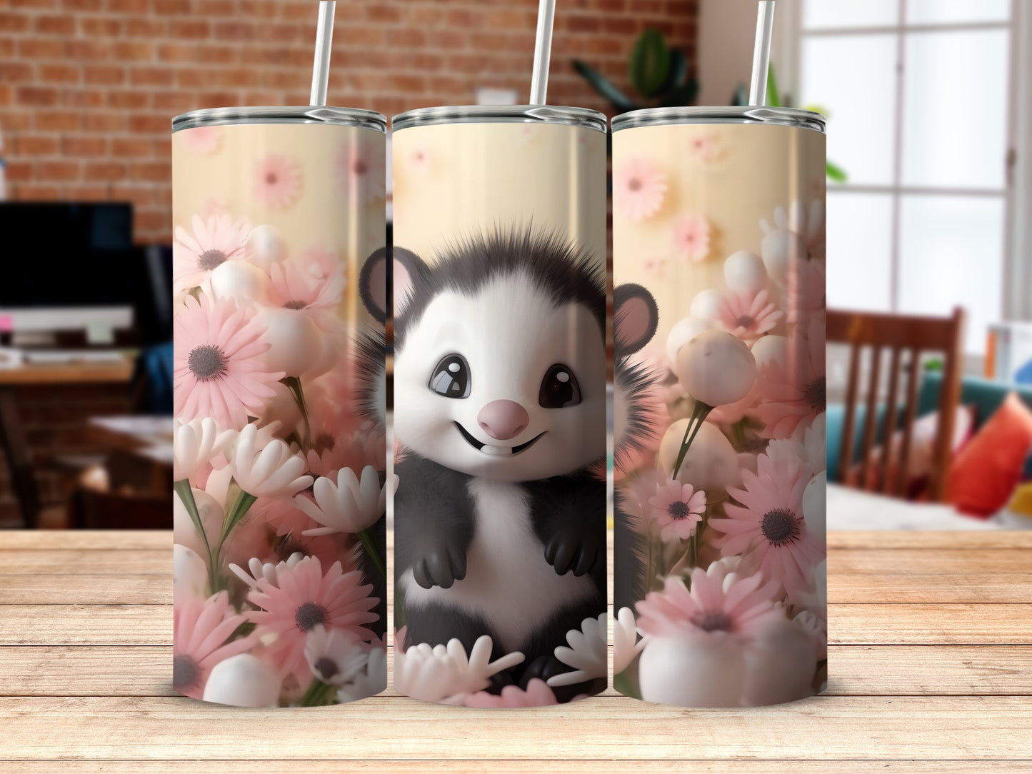 Kawaii Opossum Pink Daisy Blooms Cartoon Art Tumbler product type
Opossum, Cute, Kawaii, Pink Flowers, Daisy, Floral Design, Cartoon Animal, Sweet Creature, Adorable Possum, Wildlife Art, Nature Inspired, Character Print, Spring Theme, Garden Blooms, Drinkware Gift, Beverage Holder, Unique Artwork, Illustrated, Whimsical Design, Pastel Aesthetic