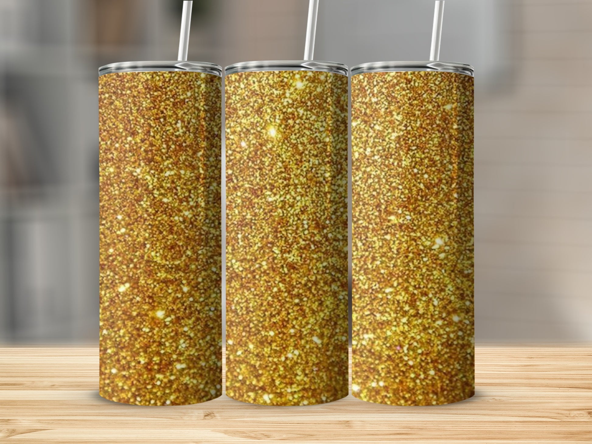Glittering Gold Sparkly Drink Tumblers for Daily Use