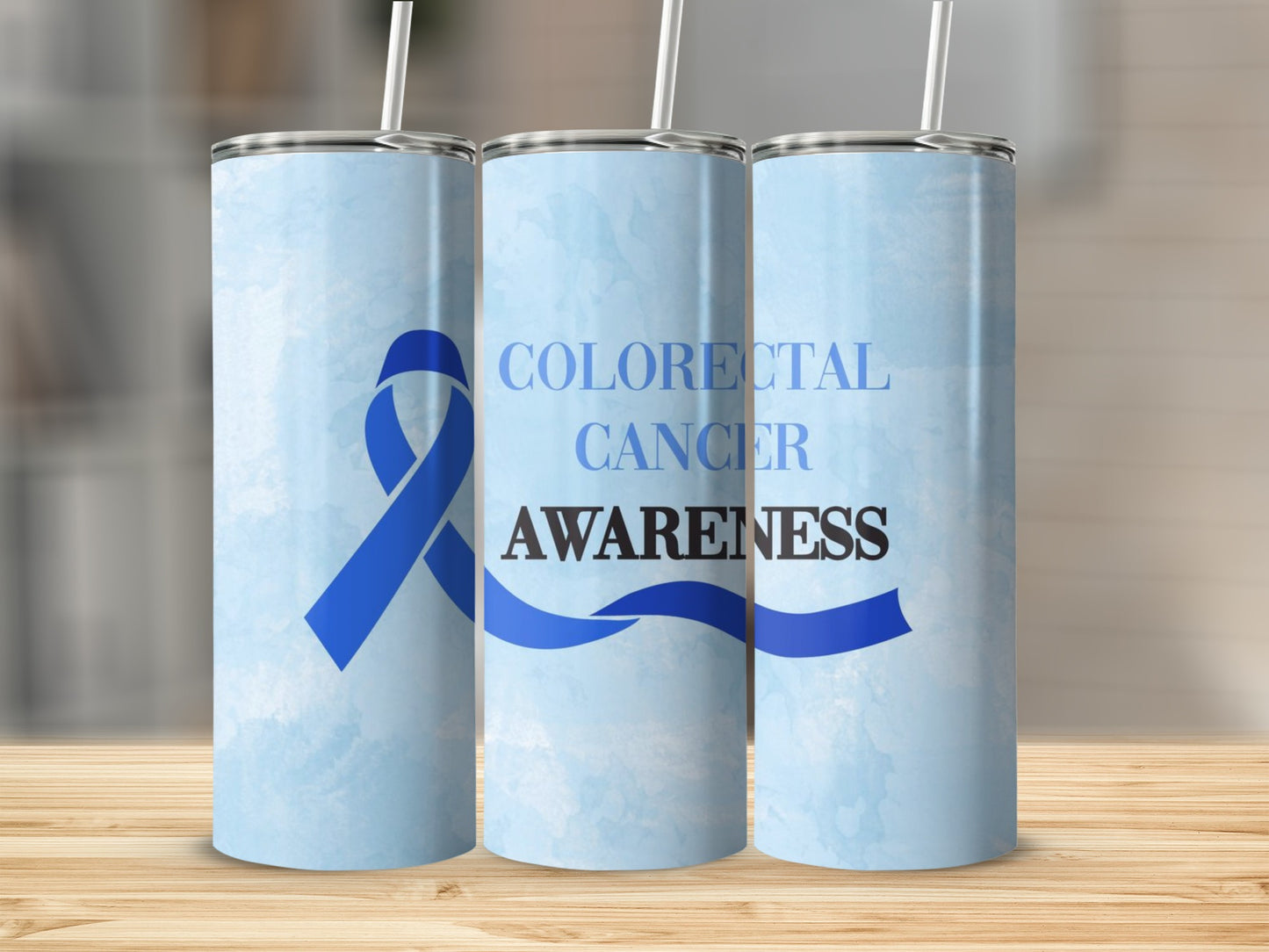 Colorectal Cancer Awareness Blue Ribbon Tumblers Product