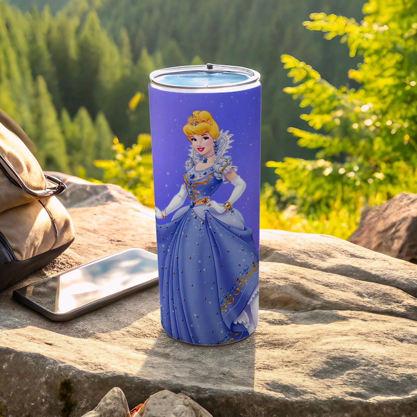 Elegant Princess Blue Dress Design Insulated Tumbler
