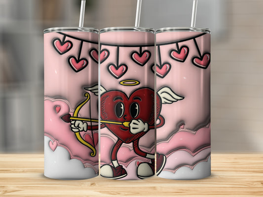 Cute Heart Character with Arrow Valentine's Day Tumbler
